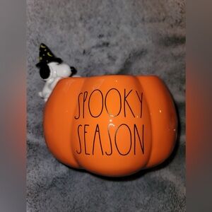 New Rae Dunn Peanuts Snoopy Spooky Season Pumpkin Candy Dish Bowl